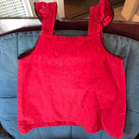 Scotty Dogs Sparkly Red Holiday Overalls Dress - Picture 3 of 6